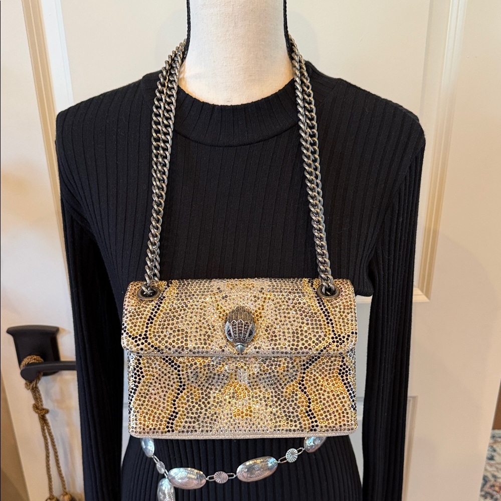 Kurt Geiger Metal Comb Kensington Crossbody Chain Bag